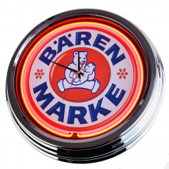 N-0341 Bären Marke Große Neon-Uhr 17" Zoll Retro Wanduhr