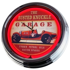 N-0372 Full Service Garage Große Neon-Uhr 17" Zoll Retro Wanduhr