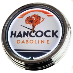 N-0378 Hancock Gasoline Große Neon-Uhr 17" Zoll Retro Wanduhr