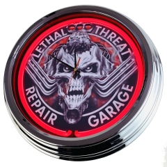 N-0399 Repair Garage Große Neon-Uhr 17" Zoll Retro Wanduhr