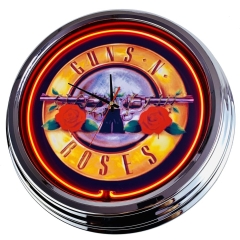 N-0430 Guns N Roses Große Neon-Uhr 17" Zoll Retro Wanduhr