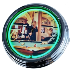 N-0433 Legal Action Große Neon-Uhr 17" Zoll Retro Wanduhr