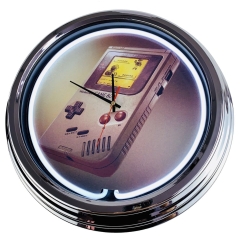 N-0458 Game Boy Große Neon-Uhr 17" Zoll Retro Wanduhr