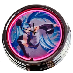 N-0462 Hatsune Miku9 Große Neon-Uhr 17" Zoll Retro Wanduhr
