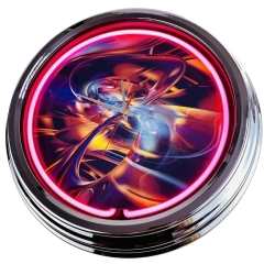 N-0470 Art Abstract Große Neon-Uhr 17" Zoll Retro Wanduhr