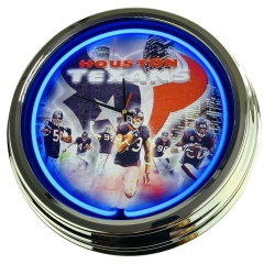 N-0487 Houston Texans Football Große Neon-Uhr 17" Zoll Retro Wanduhr