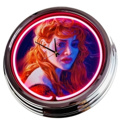 N-0488 Titanic Große Neon-Uhr 17" Zoll Retro Wanduhr