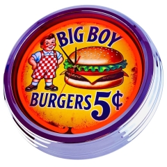 N-0498 Big Boy Burger 1 / Große Neon-Uhr 17" Zoll Retro Wanduhr